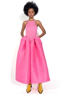 PINK DRESS WITH TANK TOP SCOOPED