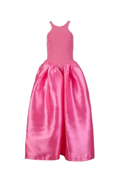 PINK DRESS WITH TANK TOP SCOOPED