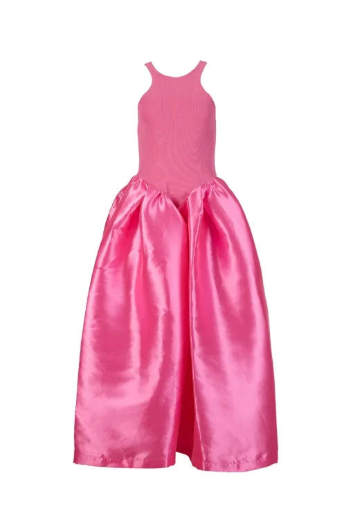 PINK DRESS WITH TANK TOP SCOOPED