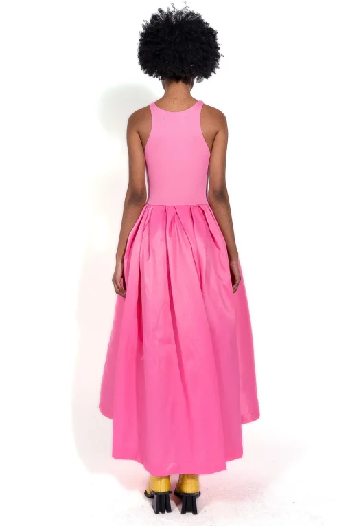 PINK DRESS WITH TANK TOP SCOOPED