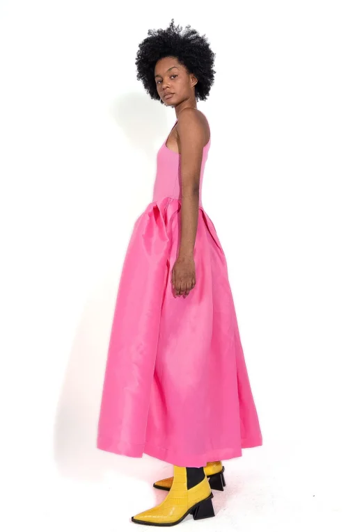 PINK DRESS WITH TANK TOP SCOOPED