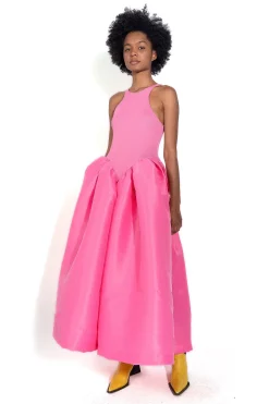 PINK DRESS WITH TANK TOP SCOOPED