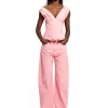 PINK DRILL BOYFRIEND TROUSERS
