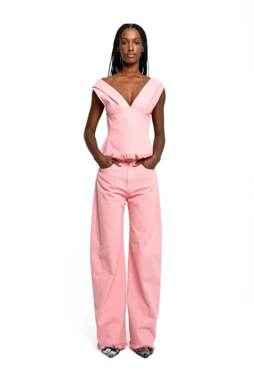 PINK DRILL BOYFRIEND TROUSERS