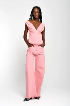 PINK DRILL BOYFRIEND TROUSERS