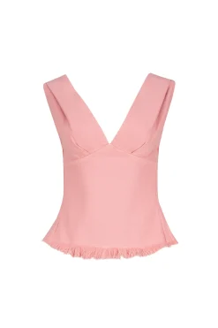 PINK DRILL FITTED OFF SHOULDER TOP