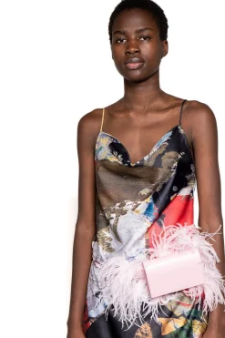PINK FEATHER BELT BAG