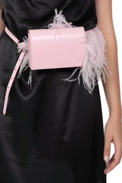 PINK FEATHER BELT BAG