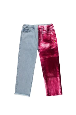 PINK FOIL BAGGY TROUSERS