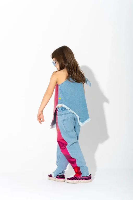 PINK FOIL BAGGY TROUSERS