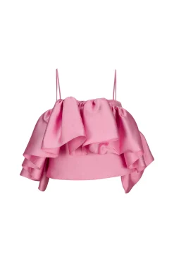 PINK FRONT FRILL TOP
