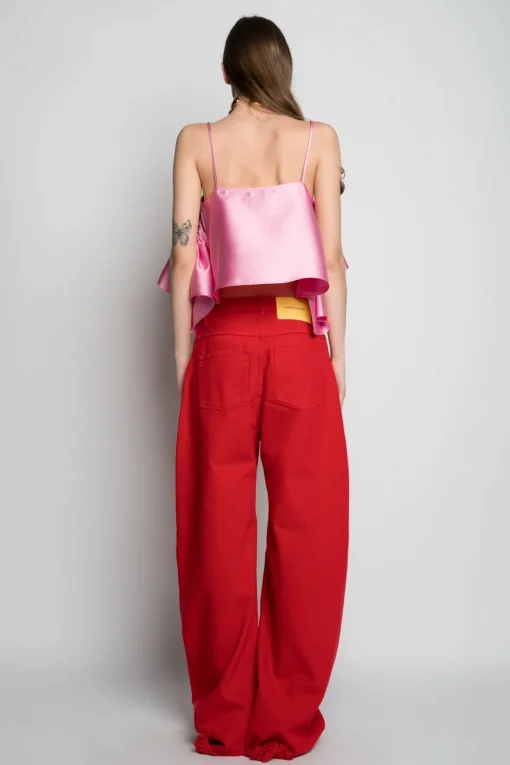 PINK FRONT FRILL TOP