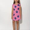 PINK HANDS PRINT T-SHIRT DRESS