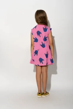 PINK HANDS PRINT T-SHIRT DRESS