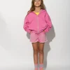 PINK JACKET WITH EMBROIDERED LOGO