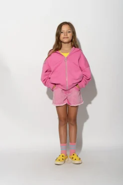 PINK JACKET WITH EMBROIDERED LOGO
