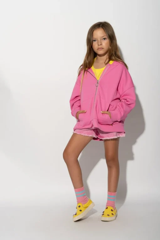 PINK JACKET WITH EMBROIDERED LOGO