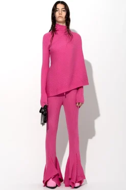 PINK MERINO DRAPED JUMPER