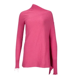 PINK MERINO DRAPED JUMPER