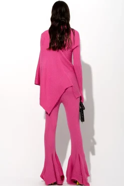 PINK MERINO DRAPED JUMPER