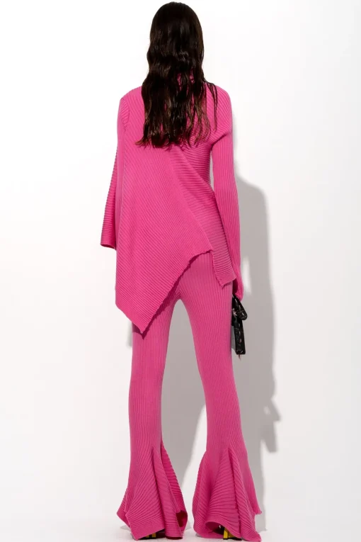 PINK MERINO DRAPED JUMPER