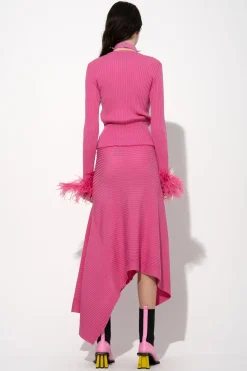 PINK MERINO KNITTED SKIRT
