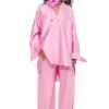 PINK SATIN OVERSIZED SHIRT