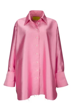 PINK SATIN OVERSIZED SHIRT