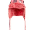 PINK SHINY LEATHER EAR COVER HAT