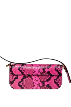 PINK SNAKE PRINT CLUTCH BAG