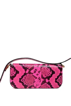 PINK SNAKE PRINT CLUTCH BAG