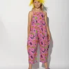 PINK SQUIGGLE PRINT BALLOON JUMPSUIT
