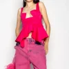 PINK STRAP CORSET WITH WAIST FLOUNCE