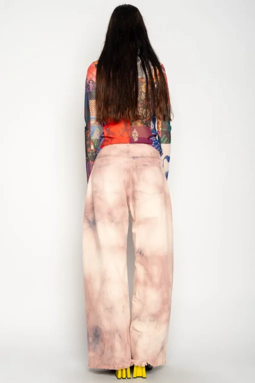 PINK TIE DYE BOYFRIEND TROUSERS