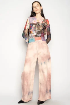 PINK TIE DYE BOYFRIEND TROUSERS