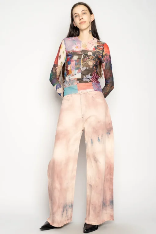 PINK TIE DYE BOYFRIEND TROUSERS