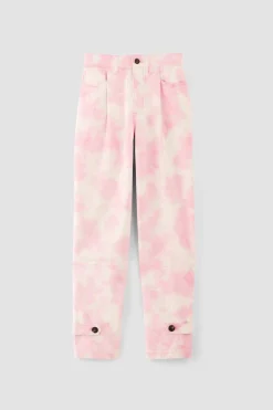 PINK TIE-DYE CUFFED TROUSERS