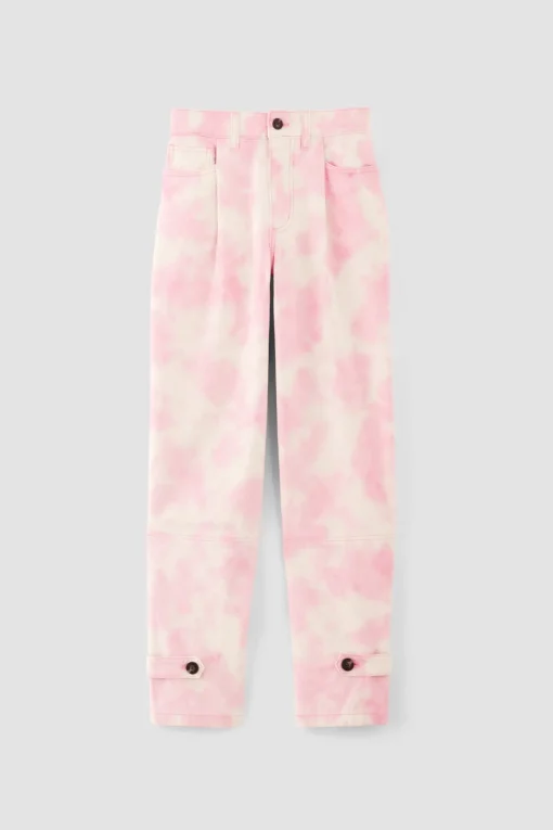 PINK TIE-DYE CUFFED TROUSERS