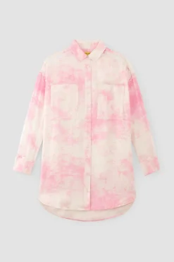 PINK TIE-DYE SATIN SHIRT