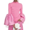 PINK TURTLENECK PUFF SLEEVE TOP