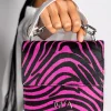 PINK ZEBRA PRINT MINI CHAIN M'A BAG