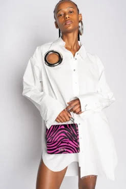 PINK ZEBRA PRINT MINI CHAIN M'A BAG