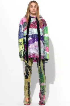 PRINTED SEQUIN HOODIE