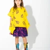 PURPLE AND PINK SPLATTERED FLEECE SKIRT