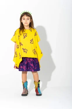 PURPLE AND PINK SPLATTERED FLEECE SKIRT