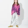 PURPLE AND PINK SPLATTERED LONG SLEEVE TOP