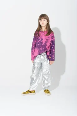 PURPLE AND PINK SPLATTERED LONG SLEEVE TOP