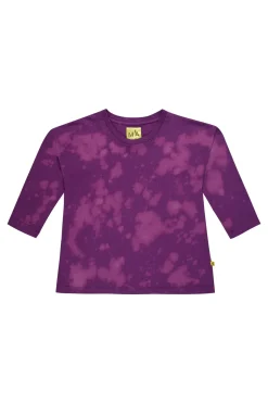 PURPLE AND PINK SPLATTERED LONG SLEEVE TOP