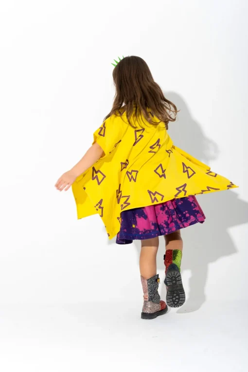 PURPLE AND PINK SPLATTERED FLEECE SKIRT