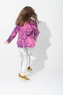 PURPLE AND PINK SPLATTERED LONG SLEEVE TOP
